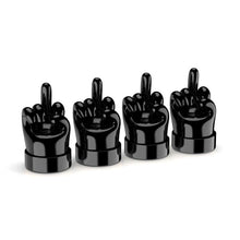 Load image into Gallery viewer, 4pcs /Set Car Gesture Valve Tire Decorative Rubber Cap, Yellow Middle Finger, Black Middle Finger, Yellow OK, Black OK, Yellow Rock, Black Rock, Yellow Yeah, Black Yeah, Yellow Six, Black Six