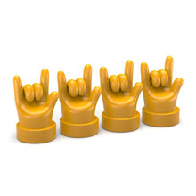 Load image into Gallery viewer, 4pcs /Set Car Gesture Valve Tire Decorative Rubber Cap, Yellow Middle Finger, Black Middle Finger, Yellow OK, Black OK, Yellow Rock, Black Rock, Yellow Yeah, Black Yeah, Yellow Six, Black Six