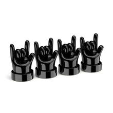 Load image into Gallery viewer, 4pcs /Set Car Gesture Valve Tire Decorative Rubber Cap, Yellow Middle Finger, Black Middle Finger, Yellow OK, Black OK, Yellow Rock, Black Rock, Yellow Yeah, Black Yeah, Yellow Six, Black Six