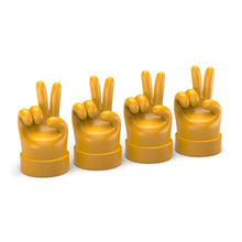 Load image into Gallery viewer, 4pcs /Set Car Gesture Valve Tire Decorative Rubber Cap, Yellow Middle Finger, Black Middle Finger, Yellow OK, Black OK, Yellow Rock, Black Rock, Yellow Yeah, Black Yeah, Yellow Six, Black Six
