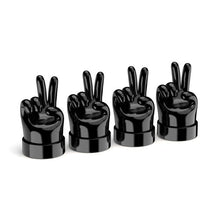 Load image into Gallery viewer, 4pcs /Set Car Gesture Valve Tire Decorative Rubber Cap, Yellow Middle Finger, Black Middle Finger, Yellow OK, Black OK, Yellow Rock, Black Rock, Yellow Yeah, Black Yeah, Yellow Six, Black Six