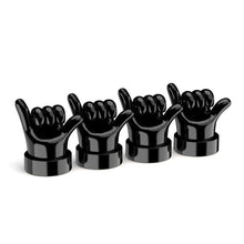Load image into Gallery viewer, 4pcs /Set Car Gesture Valve Tire Decorative Rubber Cap, Yellow Middle Finger, Black Middle Finger, Yellow OK, Black OK, Yellow Rock, Black Rock, Yellow Yeah, Black Yeah, Yellow Six, Black Six
