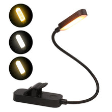 Load image into Gallery viewer, Hose Clip Book Light Night Reading Lamp Adjustable Brightness USB Rechargeable Book Clip Lights