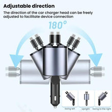 Load image into Gallery viewer, 100W Metal Car Retractable Cable Cigarette Lighter Charger, 8 Pin+TYPE-C, 8 Pin+8 Pin (2.4A), TYPE-C+TYPE-C (PD+QC)