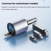 Load image into Gallery viewer, 100W Metal Car Retractable Cable Cigarette Lighter Charger, 8 Pin+TYPE-C, 8 Pin+8 Pin (2.4A), TYPE-C+TYPE-C (PD+QC)