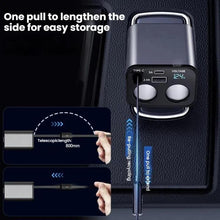 Load image into Gallery viewer, 120W 1 To 2 Retractable USB Car Fast Charging Charger With Cigarette Lighter