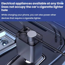 Load image into Gallery viewer, 120W 1 To 2 Retractable USB Car Fast Charging Charger With Cigarette Lighter