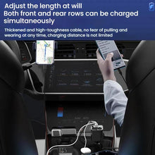 Load image into Gallery viewer, 120W 1 To 2 Retractable USB Car Fast Charging Charger With Cigarette Lighter