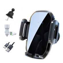 Load image into Gallery viewer, 15W Wireless Induction Snap-on Charging Car Air Outlet Phone Holder, Black, Black + Long Hook Clip, Black + Car Charger Head, White + Car Charger Head