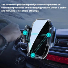 Load image into Gallery viewer, 15W Wireless Induction Snap-on Charging Car Air Outlet Phone Holder, Black, Black + Long Hook Clip, Black + Car Charger Head, White + Car Charger Head