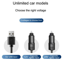 Load image into Gallery viewer, F4505 Car Triple-Head Rotatable Fan Auto 3-Way Folding Fan, USB Port 5V, Cigarette Lighter Port 12V, Cigarette Lighter Port 24V