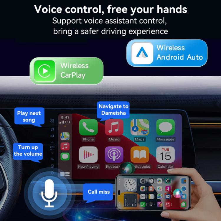 Car Wired Dual-port CarPlay/Android 2 in 1 Converts To Wireless Box, CarPlay/Android 2 in 1