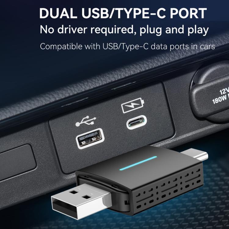 Car Wired Dual-port CarPlay/Android 2 in 1 Converts To Wireless Box, CarPlay/Android 2 in 1