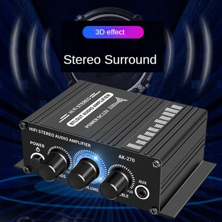 Car Home Stereo Mini Amplifier, AK270, AK270 With DC Line
