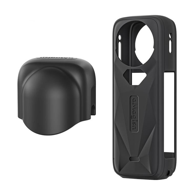 For Insta360 X5 Action Camera Protective Accessories, aMagisn Body Case+Lens Cap Black, aMagisn Body Case+Lens Cap Gray, aMagisn Body Case Black, aMagisn Body Case Gray