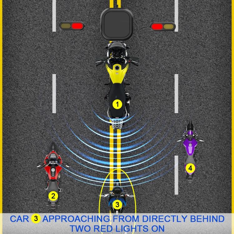24GHz Motorcycle 30-Meter Blind Spot Radar Detection System Lane Change Assist  for Safe Riding, 30-Meter