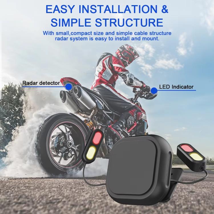 24GHz Motorcycle 30-Meter Blind Spot Radar Detection System Lane Change Assist  for Safe Riding, 30-Meter