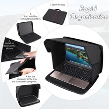 Load image into Gallery viewer, 16-Inch Laptop Bag Sun Shade Foldable Anti-Glare Privacy Screen Cover for Outdoor Use, 16 inch