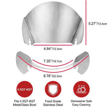Load image into Gallery viewer, For KitchenAid Stand Mixer Stainless Steel Pouring Shield Food Chute Cover Attachment, Stainless Steel Pouring Shield