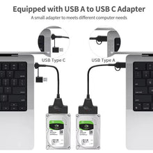 Load image into Gallery viewer, USB 3.0/USB-C to SATA 22-Pin Adapter Cable for 2.5-inch Laptop HDD/SSD, 25cm