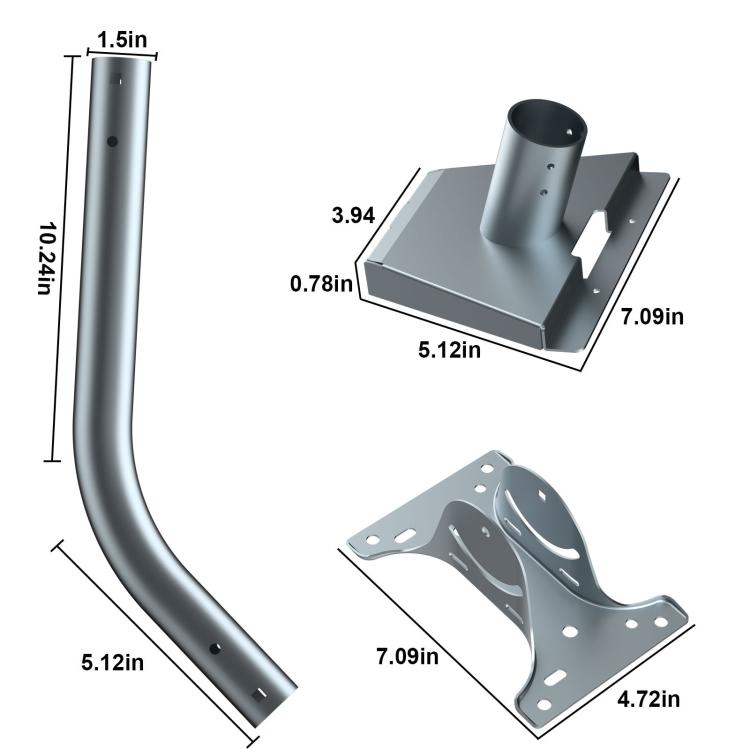 For Starlink Gen 3 / V4 Bracket Base Set, Curved Pole, Straight Pole