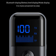 Load image into Gallery viewer, 2-In-1 Bluetooth 5.4 Transmitter &amp; Receiver AUX Car/Travel Adapter with 3.5mm Jack, TF Card Slot, Lapel Clip Design, M20