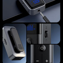 Load image into Gallery viewer, 2-In-1 Bluetooth 5.4 Transmitter &amp; Receiver AUX Car/Travel Adapter with 3.5mm Jack, TF Card Slot, Lapel Clip Design, M20