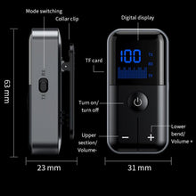 Load image into Gallery viewer, 2-In-1 Bluetooth 5.4 Transmitter &amp; Receiver AUX Car/Travel Adapter with 3.5mm Jack, TF Card Slot, Lapel Clip Design, M20