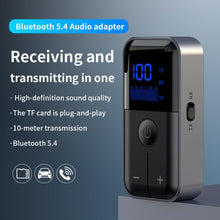 Load image into Gallery viewer, 2-In-1 Bluetooth 5.4 Transmitter &amp; Receiver AUX Car/Travel Adapter with 3.5mm Jack, TF Card Slot, Lapel Clip Design, M20