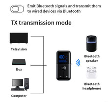 Load image into Gallery viewer, 2-In-1 Bluetooth 5.4 Transmitter &amp; Receiver AUX Car/Travel Adapter with 3.5mm Jack, TF Card Slot, Lapel Clip Design, M20