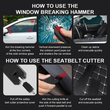 Load image into Gallery viewer, Car Safety Hammer Emergency Window Breaker