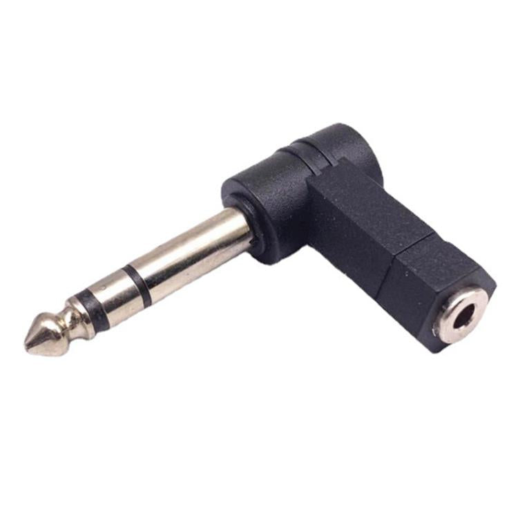 6.35mm To 3.5mm Plug 90 Degree Headphone Microphone Audio Adapter, 6.35mm To 3.5mm
