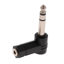 Load image into Gallery viewer, 6.35mm To 3.5mm Plug 90 Degree Headphone Microphone Audio Adapter, 6.35mm To 3.5mm