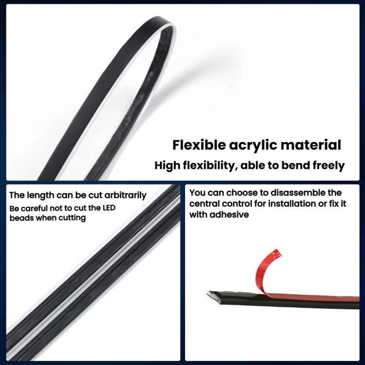 3 Control App Remote Control Colorful Car Interior Ambient Lighting Modified LED Acrylic USB Car Ambient Lighting, 110cm+75cm x 4+35cm+Footlight x 4 10 In 1, 110cm+75cm x 4+35cm 6 In 1, 110cm, 110cm x 2 2 In 1, 110cm x 3 3 In 1, 110cm x 4 4 In 1       ...