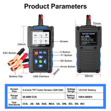 Load image into Gallery viewer, 12/24V Multi-Function Car Battery Fault Diagnosis Tester, BT300