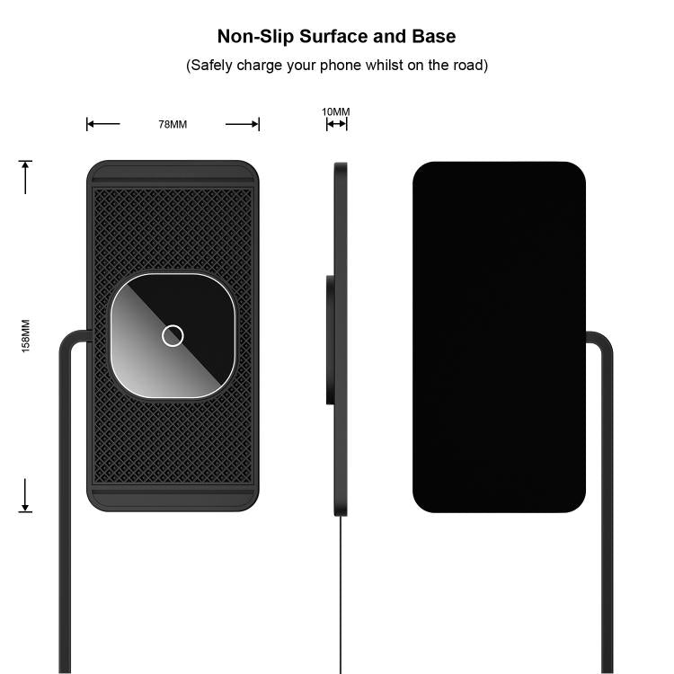 Car Magnetic Avoid Camera Wireless Charging Anti-slip Pad, USB Interface 1m, TYPE-C Interface 1m, USB Interface 0.3m, TYPE-C interface 0.3m