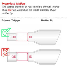 Load image into Gallery viewer, Car Inclined Stainless Steel Muffler Exhaust Pipe, 76x101mm Black, 76x101mm Silver, 76x114mm Black, 76x114mm Silver