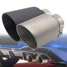 Load image into Gallery viewer, Car Inclined Stainless Steel Muffler Exhaust Pipe, 76x101mm Black, 76x101mm Silver, 76x114mm Black, 76x114mm Silver