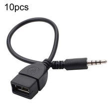Load image into Gallery viewer, 10pcs 3.5mm Male Round Head To USB 2.0 Female USB Disk Car MP3 Data Transmission Cable, 10pcs