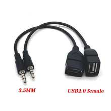 Load image into Gallery viewer, 10pcs 3.5mm Male Round Head To USB 2.0 Female USB Disk Car MP3 Data Transmission Cable, 10pcs