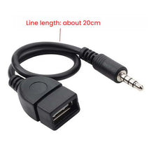 Load image into Gallery viewer, 10pcs 3.5mm Male Round Head To USB 2.0 Female USB Disk Car MP3 Data Transmission Cable, 10pcs