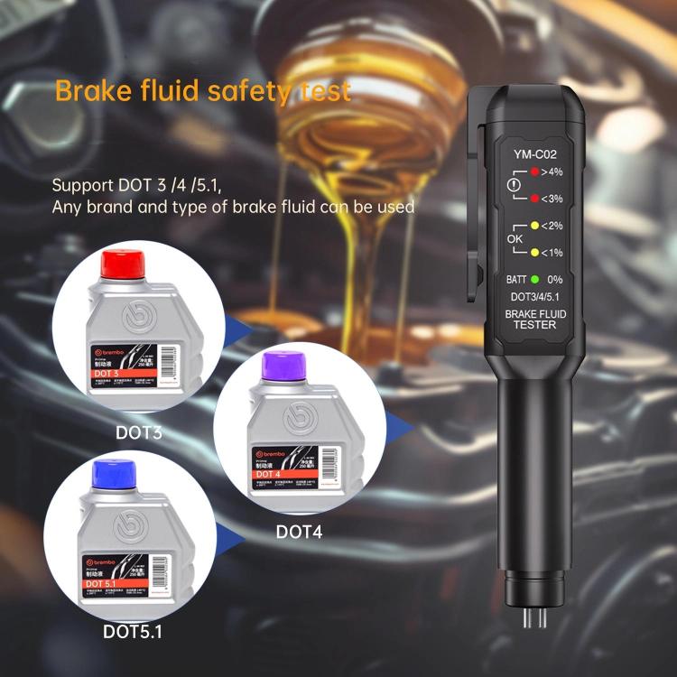 Automobile Brake Oil Detection Pen Brake Fluid Moisture Tester, YM-C02