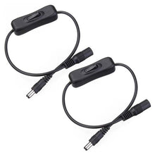 Load image into Gallery viewer, 2pcs 5.5x2.1mm Male Female Connection Cable DC Switch Cable 304 Switch Power Cable, Key switch(Black)