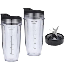 For Ninja BL480 Juicer 5 In 1 Accessories, 2pcs 24 oz Cups+7-Pages Knife Holder+2 Lids