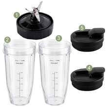 Load image into Gallery viewer, For Ninja BL480 Juicer 5 In 1 Accessories, 2pcs 24 oz Cups+7-Pages Knife Holder+2 Lids