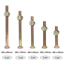 Load image into Gallery viewer, 50pcs /Set M6 Colored Zinc Round Head Hexagon Socket Screw Set, 50pcs /Set