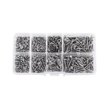 Load image into Gallery viewer, 800pcs /Set Metric M2 Carbon Steel Phillips Self-Drilling Screw Kit, 800pcs /Set Round Head, 800pcs /Set Flat Head