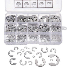 Load image into Gallery viewer, 400pcs /Set 1.5-15mm Stainless Steel E-Type Open Circlips Boxed, 400pcs /Set