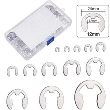 Load image into Gallery viewer, 400pcs /Set 1.5-15mm Stainless Steel E-Type Open Circlips Boxed, 400pcs /Set