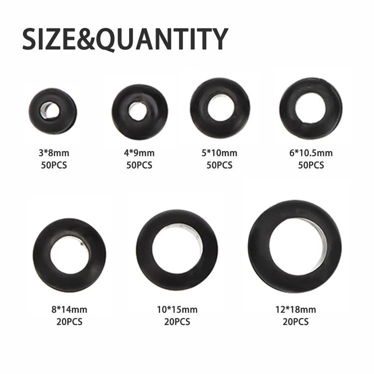 260pcs /Set Double-Sided O-Ring Rubber Sealing Waterproof Conduit Rings, 260pcs /Set